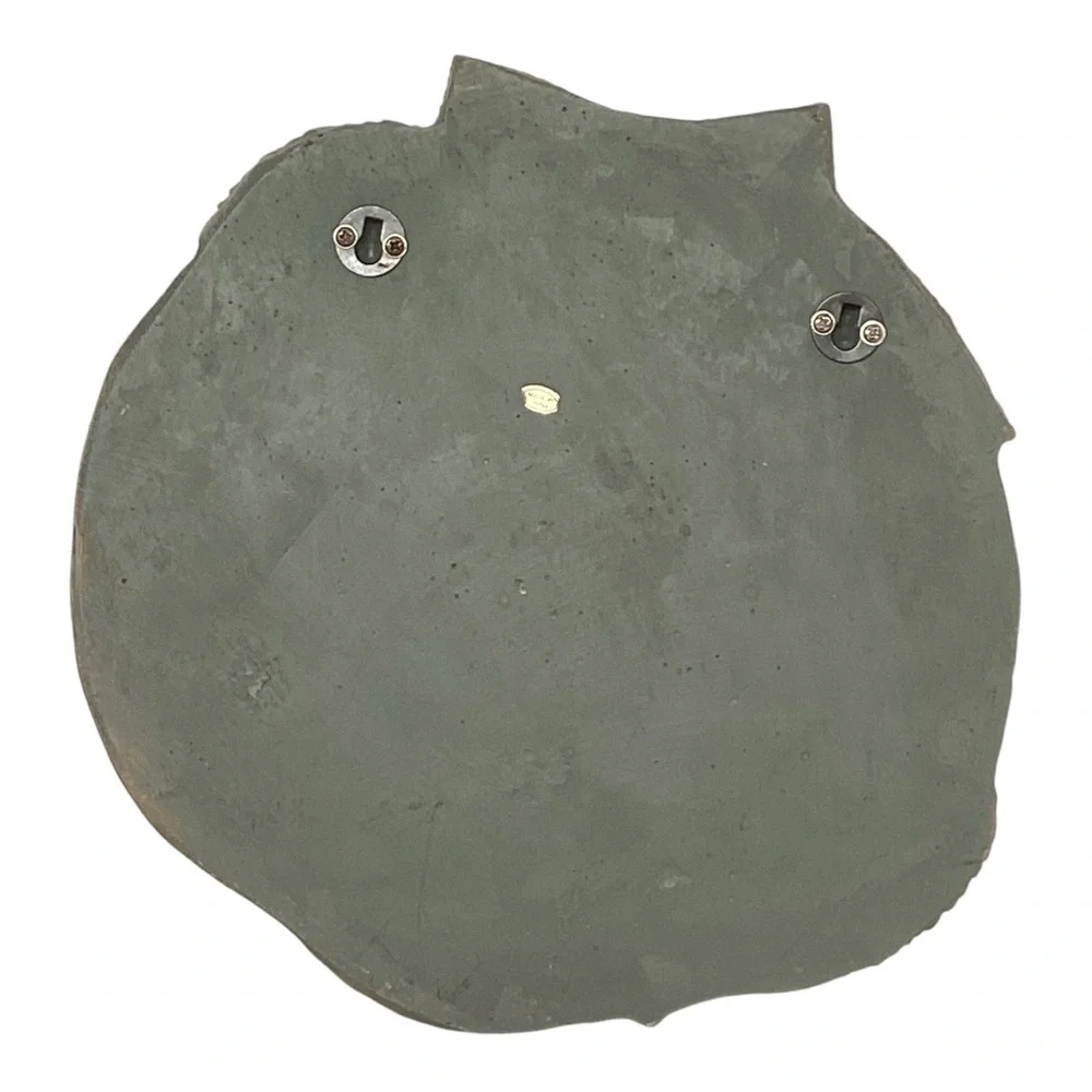 3D Frogs On Vines Round Hanging Step Stone Garden Plaque Decor Matte Slate Green - Picture 3 of 16